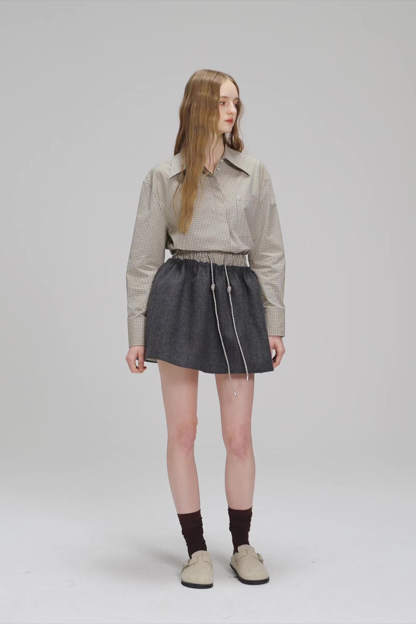 Grey And Brown Check Shirt